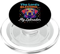 Colorful Labrador Dog The Lord’s Blessing Fun Religious Pet PopSockets PopGrip for MagSafe