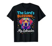 Colorful Labrador Dog The Lord’s Blessing Fun Religious Pet T-Shirt