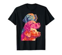 Colorful Labrador Retrievers Dogs Summer Aesthetic Pet Art T-Shirt