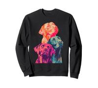 Colorful Labrador Retrievers Vibrant Dogs Summer Pet Art Sweatshirt