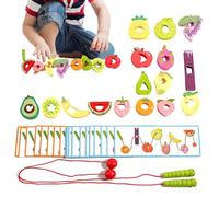 Colorful Lacing Toy, Fun Stringing Game, Educational Sorting Puzzle, Interactive Preschool Classroom Learning Activity, Engaging Development Play Resource, Teaching Tool for Kids, Boys, 20.5x16x5cm