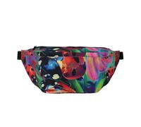 Colorful Ladybird Printed Fanny Pack Waist Bag for Men Women, Adjustable Bumbags Hip Bum Bag Travel Crossbody Bags Sports Running Hiking Belt Bag