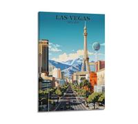 Colorful Las Vegas Nevada Cityscape Poster BEAUTIFUL LANDSCAPE POSTER Poster Decorative Painting Canvas Wall Posters And Art Picture Print Modern Family Bedroom Decor Posters 16x24inch(40x60cm)