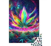 Colorful Leaf 1000 Piece Jigsaw Puzzle Paper for Adults Psychedelic Night Scene Relaxing Focus Home Decor Gift 52x38cm/1000pcs