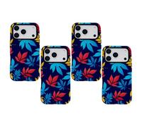 Colorful Leaf 3-Layer Heavy Duty Phone Case - Shockproof Protective Cover with TPE & PBT Materials, Drop-Resistant Design for All Models
