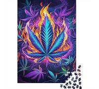 Colorful Leaf Art Jigsaw Puzzle 1000 Piece Jigsaw Puzzle Paper for Adults Flame Visual Style Puzzle Game for Family Home Decor Stress Relief Gift 38x26cm/1000pcs
