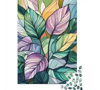 Colorful Leaf Pattern Art 1000 Piece Jigsaw, Festive Gift, 70x50cm/1000pcs