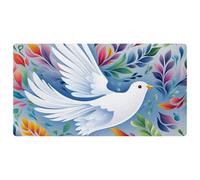 Colorful Leaf White Pigeon-1925 Kitchen Mat,Cushioned Waterproof Kitchen Rug, Non Slip Comfort Kitchen Rug for Kitchen Decor Sink Office,15.7"x29.5"in