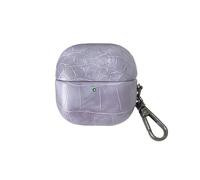 Colorful Leather Fashion Shockproof Protective Headphone Cover Case for Huawei FreeClip 2 with Keychain-Purple