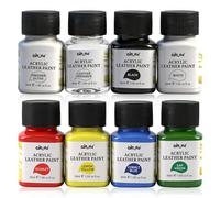 Colorful Leather Paint Set for Shoe,8 Colors 1oz for Leather Projects | Premium paint for bags, wallets, jackets & crafts. Waterproof, flexible, long-lasting; includes brush & palette.