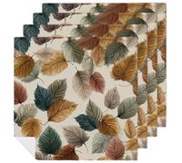 Colorful Leaves Cloth Napkins 4 Pack Fall Maple Leaf Reusable Dinner Table Napkins for Home Hotel Restaurant Weddings Party