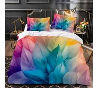 Colorful Leaves Duvet Cover Set Queen Size Modern Plants Bedding Set 3 Pieces Quilt Cover With Zipper Closure Ultra Soft Microfiber Comforter Cover