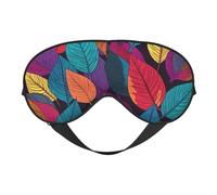 Colorful Leaves Sleep Mask for Women & Men - Double-Sided Eye Mask with Adjustable Strap, Soft Silky Feel, Light-Blocking & Breathable for Travel, Nap, Shift Work, Yoga
