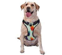 Colorful Leaves Watercolor No Pull Dog Harness Adjustable Reflective Oxford Easy Control Medium Large Dog Harness