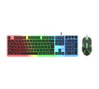 Colorful LED Cord Gaming Keyboard Combo 104 Keys Mechanical Programmable Comfortable Ergonomic Set