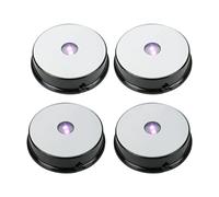 Colorful Led Light Display Base, Display Stand for Crystals Glass Art Figurine Merchandise, Lighted Seven Color Changing Lights Display Holder 3 AAA Batteries Powered (Black,4 Pieces)
