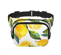Colorful Lemon Double Layer Waist Bag Pack Summer Fruit Bum Bag Fanny Pack for Men Women, Adjustable Belt Bag for Travel Hiking Running Cycling Festival