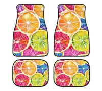 Colorful Lemon Fruit Novelty Car Floor Mat Printed Water-proof All Weather Cars Floor Carpet Mats 4 Pieces Sets