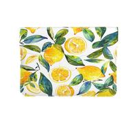 Colorful Lemon Laptop Sleeve 13 Inch PU Leather Case Protective Summer Fruit Laptop Bag Water Resistant Computer Case Tablet Carrying Bag for Women Men