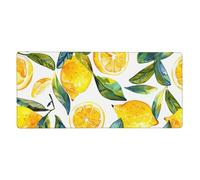 Colorful Lemon Mouse Mat Summer Fruit Gaming Mouse Pad with Stitched Edges Non-Slip Large Desk Mat for PC Laptop Office Home Gamer 900x400x3mm Keyboard Mousepad