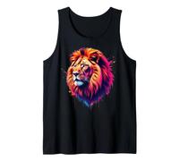 Colorful Leo Lion Zodiac Splash Art Tank Top