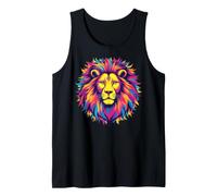 Colorful Leo Lion Zodiac Splash Art Tank Top