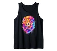 Colorful Leo Lion Zodiac Splash Art Tank Top