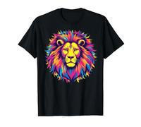 Colorful Leo Lion Zodiac Splash Art Value Graphic T-Shirt, Men, Black, XL