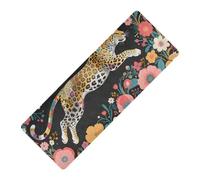 Colorful Leopard and Flowers Art Deco printed outdoor yoga mat Thick 1 mm for women non slip, with carrying bag tapete para ejercicio 71x26 inches