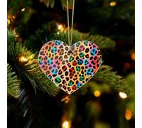 Colorful Leopard Christmas Ornaments - Xmas Tree Hanging Ornaments, Personalized Acrylic Love Christmas Pendant for Holiday Keepsake Gifts