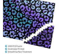 Colorful Leopard Exotic Animal Print,1000 Pieces Wooden Jigsaw Family Game Jigsaw Puzzles for Adults Teens Home Decor