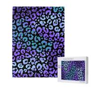 Colorful Leopard Exotic Animal Print,500 Pieces Wooden Jigsaw Family Game Jigsaw Puzzles for Adults Teens