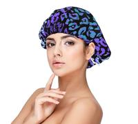 Colorful Leopard Exotic Animal Print,Adult's Satin Sleeping Cap - Women's Elastic Sleep Bonnet, Adjustable Overnight Hair Cover