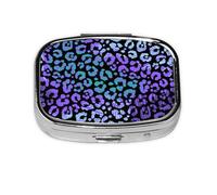 Colorful Leopard Exotic Animal Print,Meta Pill Box 2 Compartment Medicine Case,Portable Organizer