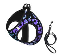 Colorful Leopard Exotic Animal Print,Pet Harness,Adjustable Reflective Dog Harness,Pet Leash Vest,M