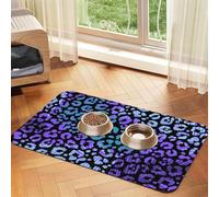 Colorful Leopard Exotic Animal Print,Waterproof Pet Feeding Mat,PU Leather Placemats for Cat Dog Water Bowl,Food Mats,30x45cm