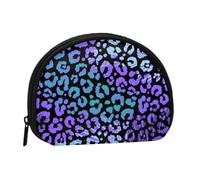 Colorful Leopard Exotic Animal Print, Women's Storage Bag Shell Makeup Bag Small Coin Purse Shell Change Pouch