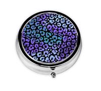 Colorful Leopard Exotic Animal PrintMeta Pill Box 3 Compartment Medicine Case,Portable Organizer