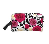 Colorful Leopard FlowersLarge Capacity Cosmetic Organizer，Travel Makeup Bag for Women