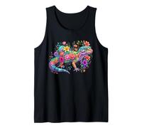 Colorful Leopard Gecko Floral Botanical Reptile Tank Top