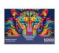 Colorful Leopard Portrait Thick Cardboard Pieces Excellent for Training Memory, Concentration And Logical Thought Process 38x26cm/1000pcs