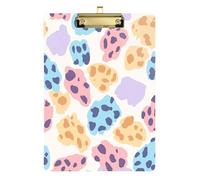Colorful Leopard Print clipboard Closes Waterproof for Teacher Portfolio clipboard Tabla para escribir con Clip Size 9 x 12