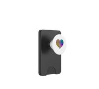 Colorful Leopard Print Heart PopSockets PopWallet for MagSafe