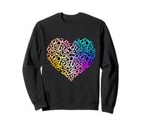 Colorful Leopard Print Heart Sweatshirt