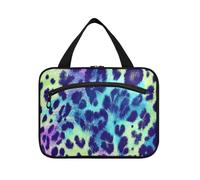 Colorful Leopard Print Psychedelic Hanging Travel Makeup Organizer with Hook, Designer Chic Medicine Bag for Travel Accessories for Women Gym envase para Perfume de L