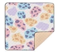 Colorful Leopard Print Soft Foam Baby Play Mat for Indoor Outdoor One-Piecing Foldable Playroom Activity Mat for Newborns Babies Infants Toddlers, 50'' x 50''