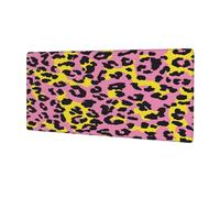 Colorful Leopard Skin Print Extended Mouse Pad Large Desk Mat with Non Slip Rubber Base Stitched Edges Gaming Mouse Pad for Keyboard Office Home 30 x 80 CM