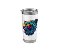 Colorful Leopard Wearing Glasses Graphic Stainless Steel Insulated Tumbler