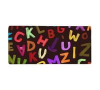 Colorful Letters Mouse Mat Education Learning Gaming Mouse Pad with Stitched Edges Non-Slip Large Desk Mat for PC Laptop Office Home Gamer 900x400x3mm Keyboard Mousepad