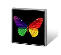 Colorful LGBT Butterflies Button Pins Square Badge Personalized Button Brooch Lapel Pins for Women Men Gifts